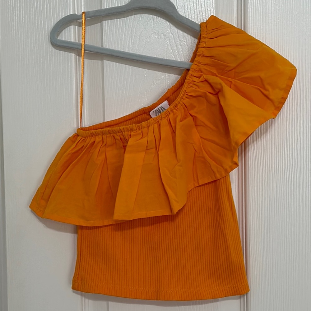 BRAND NEW Zara girls one shoulder shirt- size 7